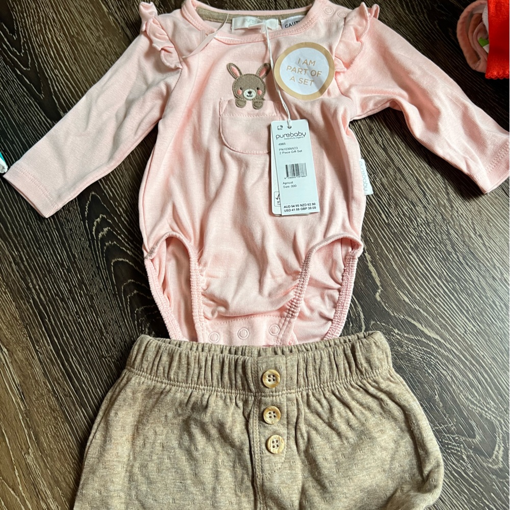 Pink and Brown Baby Outfit